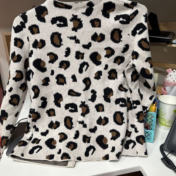 Tyler Boe 9 Button Down Cardigan Sweater Leopard‎ Print Size Medium - Picture 5 of 5